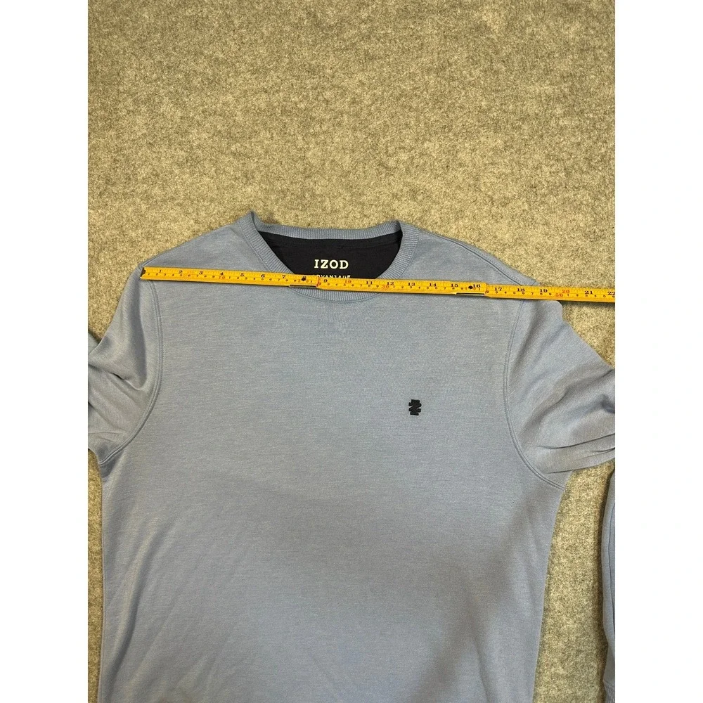 IZOD Advantage Performance‎ Sweatshirt Medium Blue Solid Stretch Crewneck